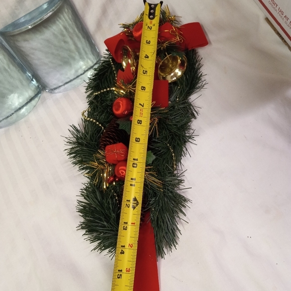 4 Vintage Christmas Swags Door Decor w/ Bells, Gifts, Ornaments & Pine Cones - Picture 4 of 4